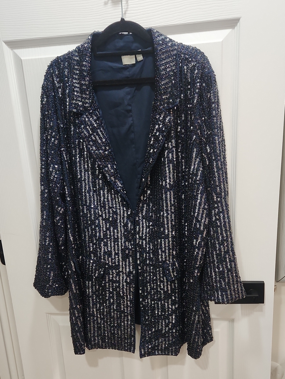 ASOS Black Sequin Long Blazer Sz. 18